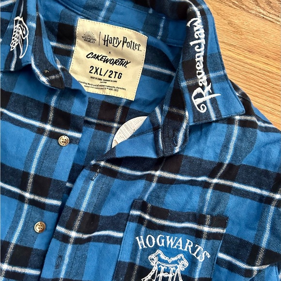 NWT Cakeworthy Blue Harry Potter Ravenclaw Flannel 2XL - Picture 2 of 3